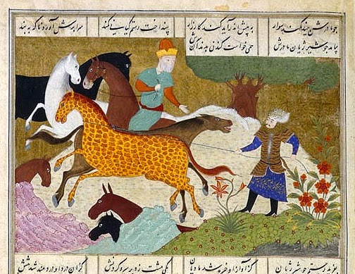 Rostam-cattura-Raksh-in sella a raksh stallone appaloosa-dettaglio.jpg